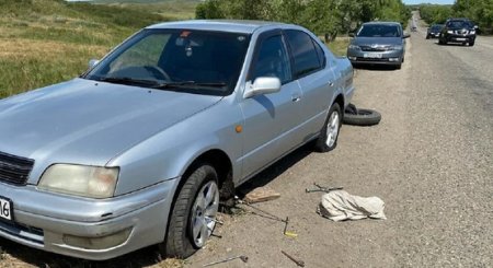 Водители массово пробивают колеса на трассе под Усть-Каменогорском