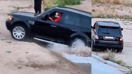«Купание» Range Rover Sport в алматинской речке обошлось водителю почти в 14 тысяч тенге
